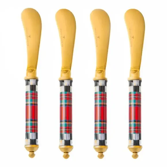 Mackenzie Childs Supper Club Spreaders Set Tartastic NEW Flatware
